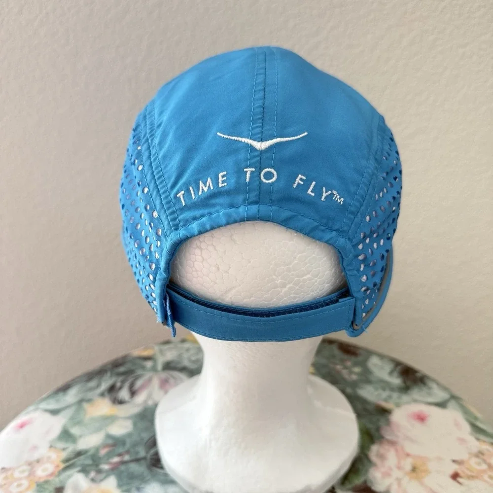 Hoka One One Flexible Adjustable Running Hat Blue EUC